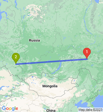 Маршрут из Нерюнгри в Новосибирск