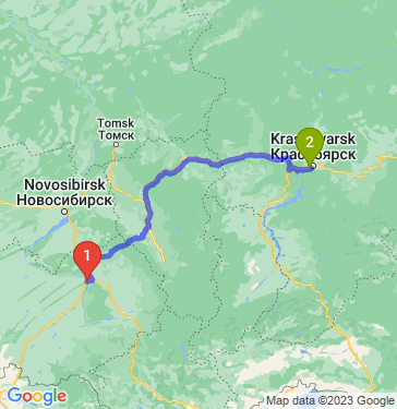 Маршрут из Барнаула в Красноярск