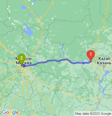 Маршрут из Чебоксар в Москву