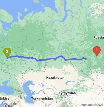Маршрут из Красноярска в Москву