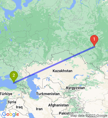 Маршрут из Томска в Сочи