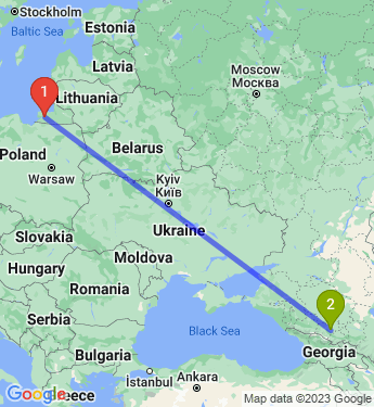 Маршрут из Калининграда в Нальчика