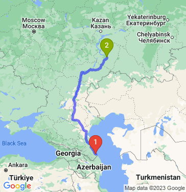 Маршрут из Дербента в Самару