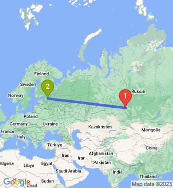 Маршрут из Томска в Санкт-Петербург