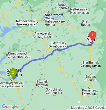 Маршрут из Уфы в Самару