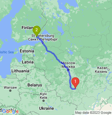 Маршрут из Липецка в Подберезье