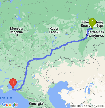 Маршрут из Керчи в Екатеринбург