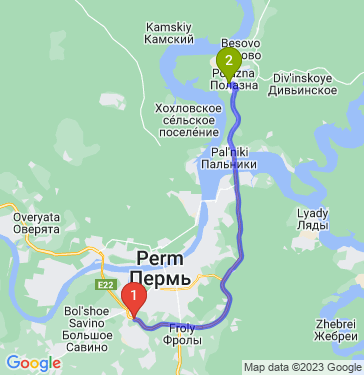 Маршрут из Перми в Полазну