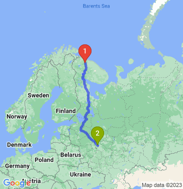 Маршрут из Мурманска в Химки