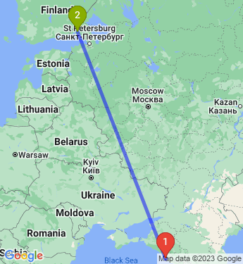 Маршрут из Сочи в Выборг