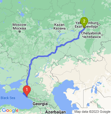 Маршрут из Сочи в Башкортостана