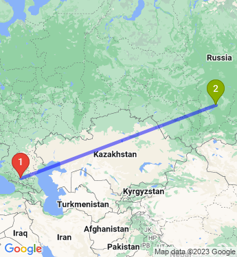 Маршрут из Пятигорска в Красноярск