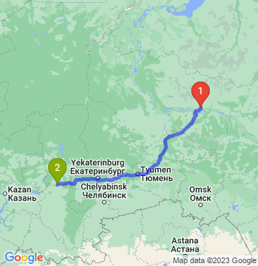 Маршрут из Сургута в Куеду