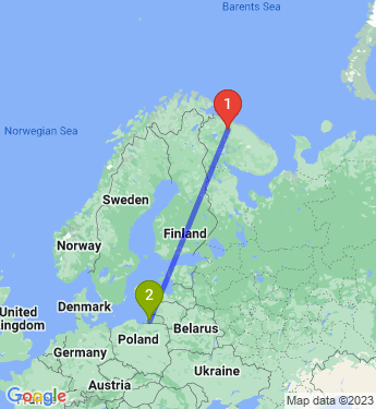 Маршрут из Мурманска в Калининград