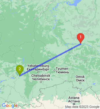 Маршрут из Сургута в Янаула