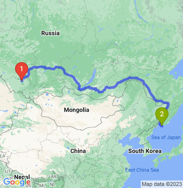 Маршрут из Барнаула в Находку