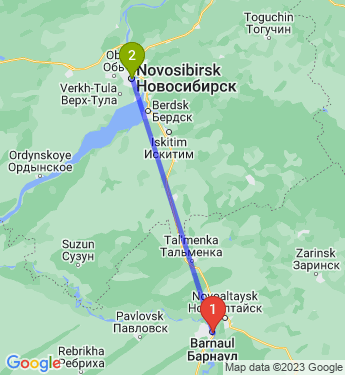 Маршрут из Барнаула в Новосибирск
