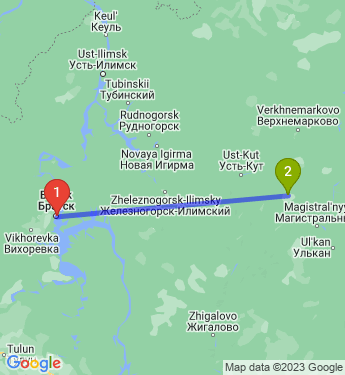 Маршрут из Братска в Ния
