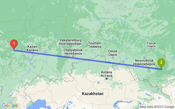 Маршрут из Дзержинска в Шерегеша