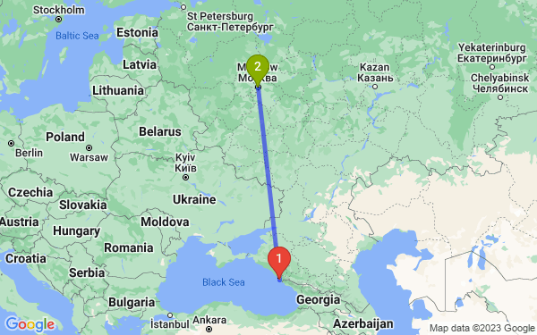 Маршрут из Сочи в Москву