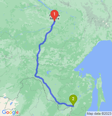 Маршрут из Якутска в Хабаровск