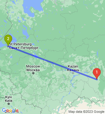 Маршрут из Уфы в Санкт-Петербург