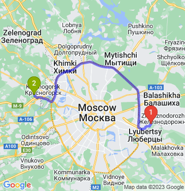 Маршрут из Москвы в Дачную Поляну