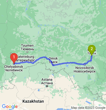 Маршрут из Копейска в Томск