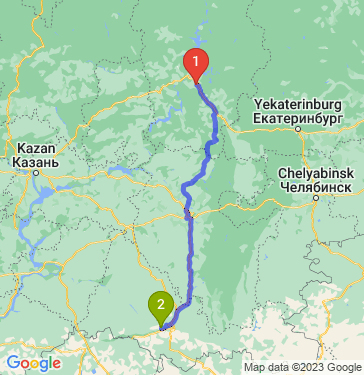 Маршрут из Перми в 