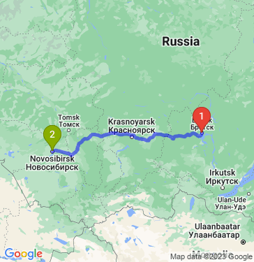 Маршрут из Братска в Новосибирск