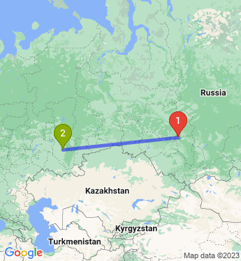 Маршрут из Томска в Уфу