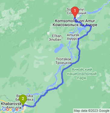 Маршрут из Комсомольска-на-Амуре в Хабаровск