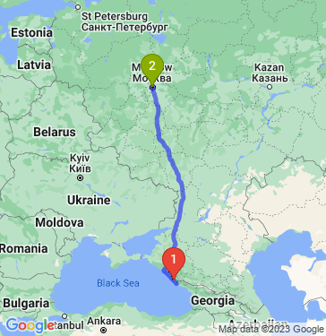Маршрут из Сочи в Москву
