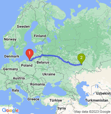 Маршрут из Калининграда в Самару