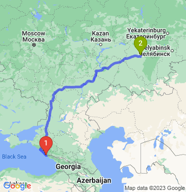 Маршрут из Сочи в Уфу