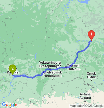 Маршрут из Сургута в Казань