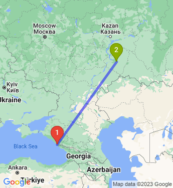 Маршрут из Сочи в Самару