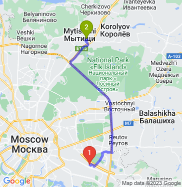 Маршрут из Москвы в Мытищи