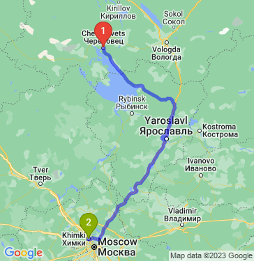 Маршрут из Череповца в Химки