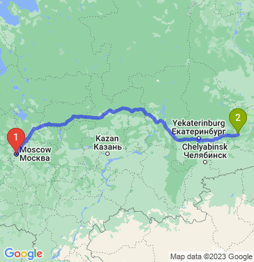 Маршрут из Москвы в Тюмень