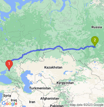 Маршрут из Кировской в Красноярск