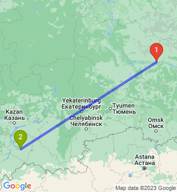 Маршрут из Сургута в Самару