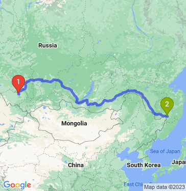 Маршрут из Барнаула в Хабаровск