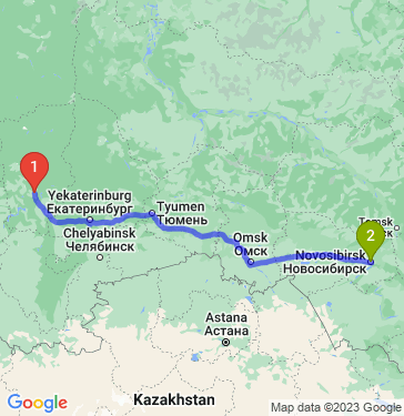 Маршрут из Перми в Новосибирск