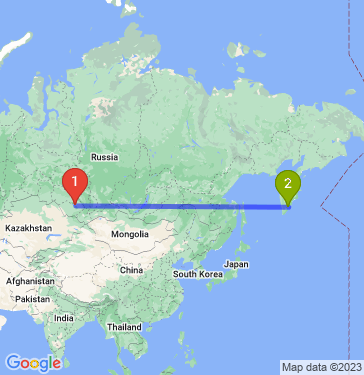 Маршрут из Барнаула в Петропавловск-Камчатский