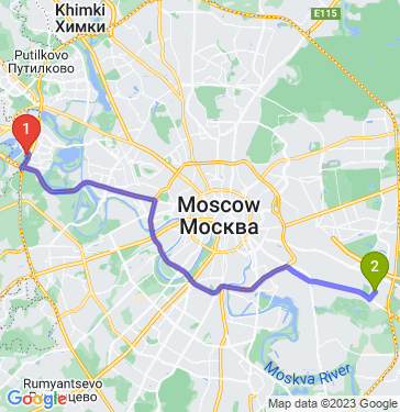 Маршрут из Раздоров в Москву