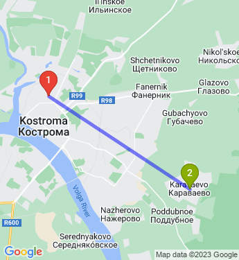 Маршрут из Костромы в Караваево