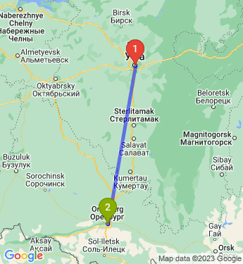 Маршрут из Уфы в Оренбург
