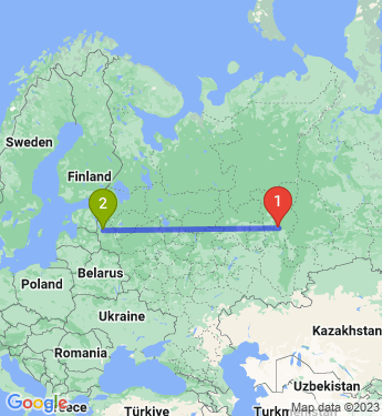 Маршрут из Перми в Пскова