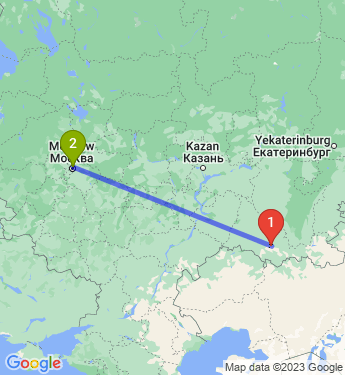 Маршрут из Оренбурга в Москву